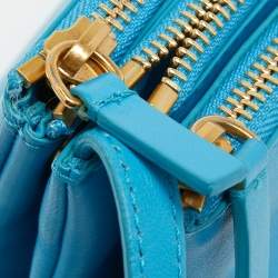 Celine Light Blue Leather Trio Crossbody Bag