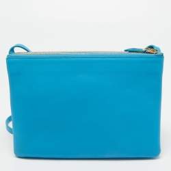 Celine Light Blue Leather Trio Crossbody Bag