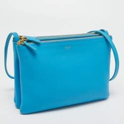 Celine Light Blue Leather Trio Crossbody Bag