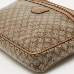 Celine Brown Macadam Coated Canvas and Leather Wristlet Pouch
