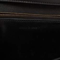 Pre Owned Celine Black/Yellow Lizard and Leather Medium Classic Box Bag