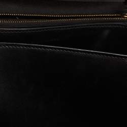 Pre Owned Celine Black/Yellow Lizard and Leather Medium Classic Box Bag