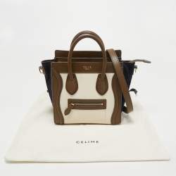 Céline Tricolor Leather and Suede Nano Luggage Tote