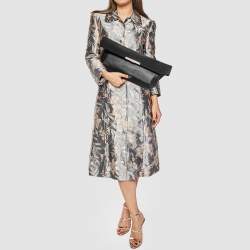 Celine Black Leather Cabas Fold Over Clutch 