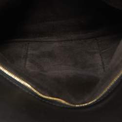 Celine Black Leather Cabas Fold Over Clutch 