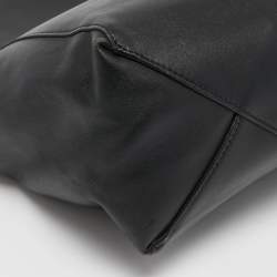 Celine Black Leather Cabas Fold Over Clutch 