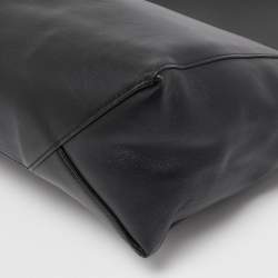 Celine Black Leather Cabas Fold Over Clutch 