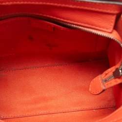 Pre Owned Céline Orange Grained Leather Nano Luggage Tote
