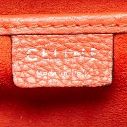 Pre Owned Céline Orange Grained Leather Nano Luggage Tote