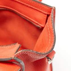 Pre Owned Céline Orange Grained Leather Nano Luggage Tote