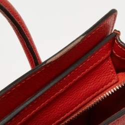 Pre Owned Céline Orange Grained Leather Nano Luggage Tote