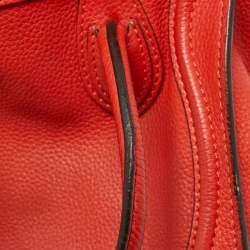 Pre Owned Céline Orange Grained Leather Nano Luggage Tote