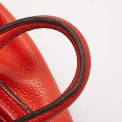 Pre Owned Céline Orange Grained Leather Nano Luggage Tote