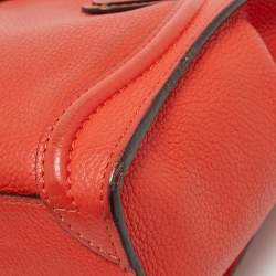 Pre Owned Céline Orange Grained Leather Nano Luggage Tote