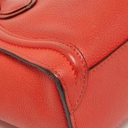 Pre Owned Céline Orange Grained Leather Nano Luggage Tote