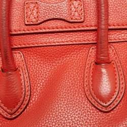 Pre Owned Céline Orange Grained Leather Nano Luggage Tote