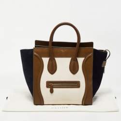 Celine Tricolor Leather and Suede Mini Luggage Tote 
