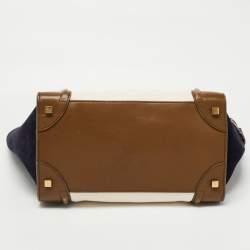 Celine Tricolor Leather and Suede Mini Luggage Tote 