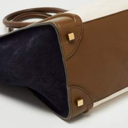 Celine Tricolor Leather and Suede Mini Luggage Tote 