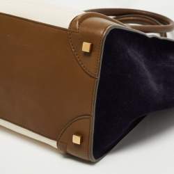 Celine Tricolor Leather and Suede Mini Luggage Tote 
