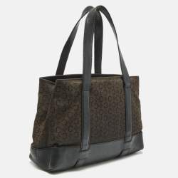 Pre Owned Celine Black C Macadam Canvas and Leather Tote