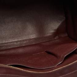 Pre Owned Celine Khaki Green/Brown Canvas and Leather Mini Luggage Tote