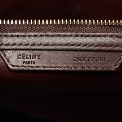 Pre Owned Celine Khaki Green/Brown Canvas and Leather Mini Luggage Tote