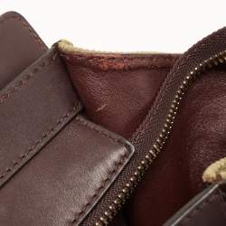 Pre Owned Celine Khaki Green/Brown Canvas and Leather Mini Luggage Tote