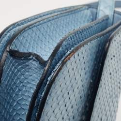 Pre Owned Celine Blue Python Medium Classic Box Bag