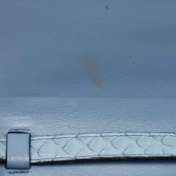 Pre Owned Celine Blue Python Medium Classic Box Bag