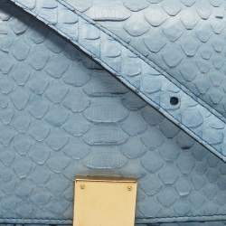 Pre Owned Celine Blue Python Medium Classic Box Bag