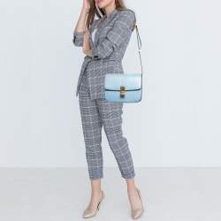 Pre Owned Celine Blue Python Medium Classic Box Bag