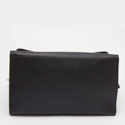 Pre Owned Celine Black Croc Embossed Leather and Suede Medium Trapeze Top Handle Bag