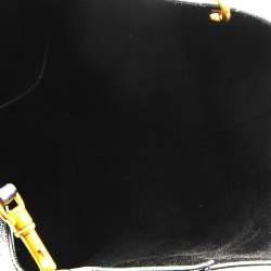 Celine Black Grained Leather Seau Sangle Bucket Bag