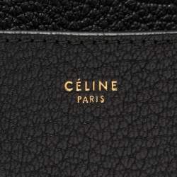 Celine Black Grained Leather Seau Sangle Bucket Bag