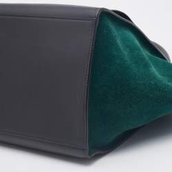 Pre Owned Celine Multicolor Leather and Suede Large Trapeze Top Handle Bag