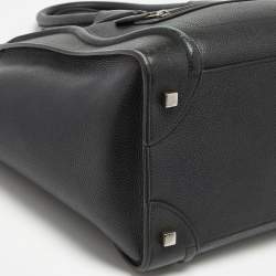 Pre Owned Celine Black Leather Mini Luggage Tote