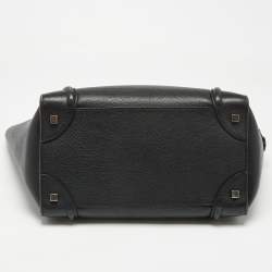 Pre Owned Celine Black Leather Mini Luggage Tote