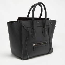 Pre Owned Celine Black Leather Mini Luggage Tote