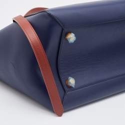 Celine Navy Blue Leather Mini Belt Top Handle Bag