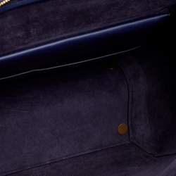 Pre Owned Celine Navy Blue Leather Mini Belt Top Handle Bag