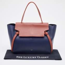 Pre Owned Celine Navy Blue Leather Mini Belt Top Handle Bag