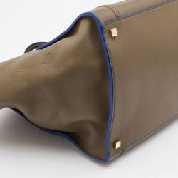 Pre Owned Celine Olive Brown Leather Medium Luggage Phantom Tote