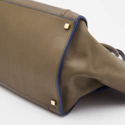 Pre Owned Celine Olive Brown Leather Medium Luggage Phantom Tote