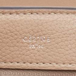 Pre Owned Celine Sand Brown Leather and Suede Medium Trapeze Top Handle Bag