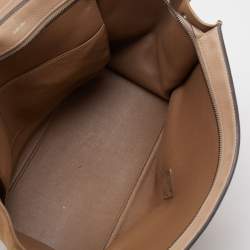 Pre Owned Celine Sand Brown Leather and Suede Medium Trapeze Top Handle Bag