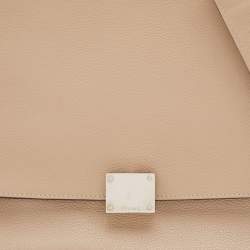 Pre Owned Celine Sand Brown Leather and Suede Medium Trapeze Top Handle Bag