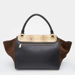 Pre Owned Celine Multicolor Python, Leather & Suede Medium Trapeze Top Handle Bag
