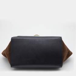 Pre Owned Celine Multicolor Python, Leather & Suede Medium Trapeze Top Handle Bag