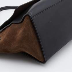 Pre Owned Celine Multicolor Python, Leather & Suede Medium Trapeze Top Handle Bag